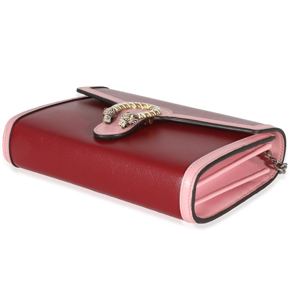 GUCCI Pink White Leather Dionysus Chain Wallet - Picture 6 of 8